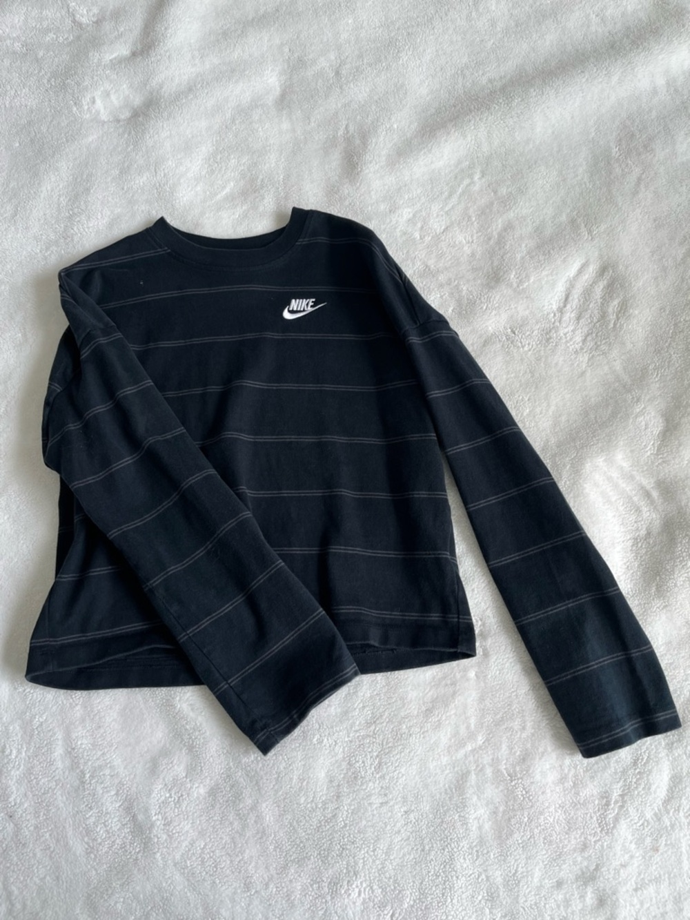 Nike Black Striped Long Sleeve Top